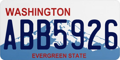 WA license plate ABB5926