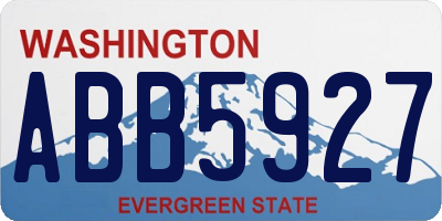 WA license plate ABB5927