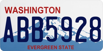 WA license plate ABB5928