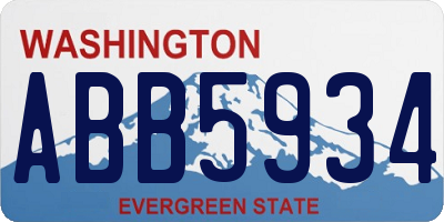 WA license plate ABB5934
