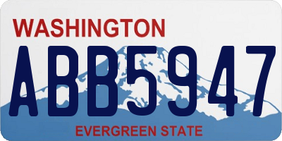 WA license plate ABB5947