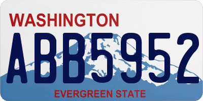 WA license plate ABB5952