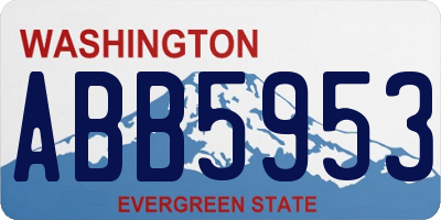WA license plate ABB5953