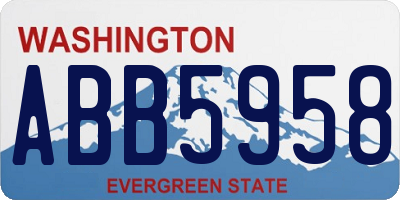 WA license plate ABB5958