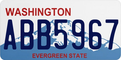 WA license plate ABB5967