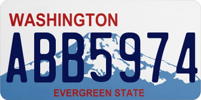 WA license plate ABB5974