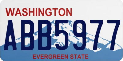 WA license plate ABB5977