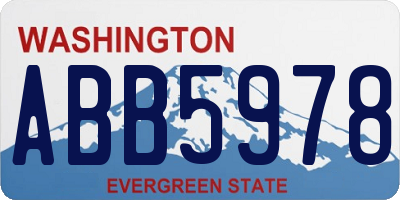 WA license plate ABB5978
