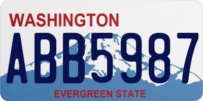 WA license plate ABB5987