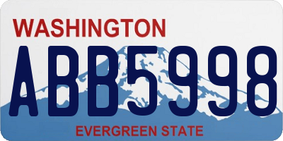 WA license plate ABB5998