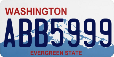 WA license plate ABB5999