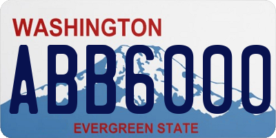 WA license plate ABB6000