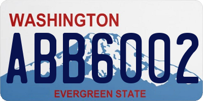 WA license plate ABB6002