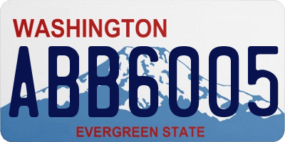 WA license plate ABB6005