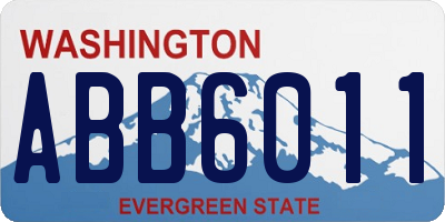 WA license plate ABB6011