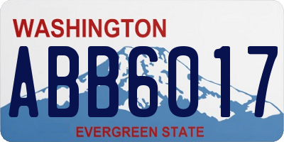 WA license plate ABB6017