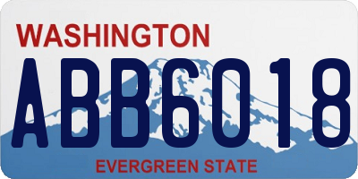 WA license plate ABB6018