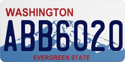 WA license plate ABB6020