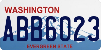 WA license plate ABB6023