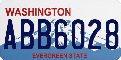 WA license plate ABB6028