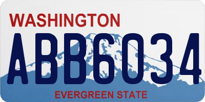 WA license plate ABB6034