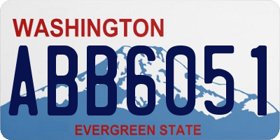 WA license plate ABB6051