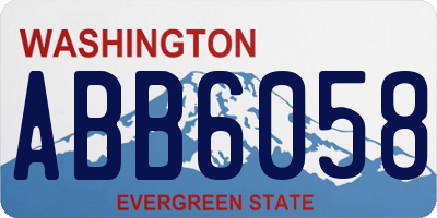 WA license plate ABB6058