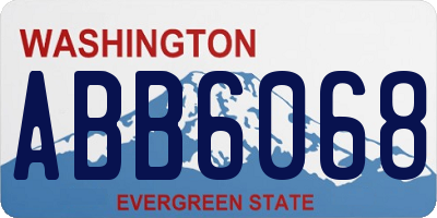 WA license plate ABB6068