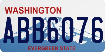 WA license plate ABB6076
