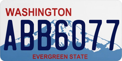 WA license plate ABB6077