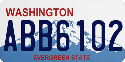 WA license plate ABB6102