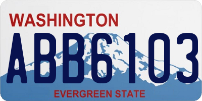 WA license plate ABB6103