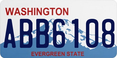 WA license plate ABB6108