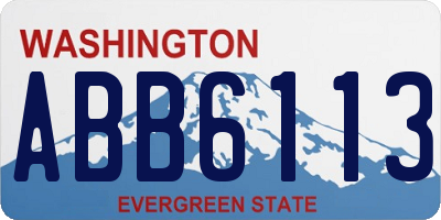 WA license plate ABB6113