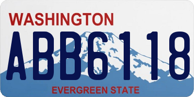 WA license plate ABB6118