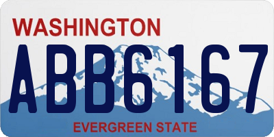 WA license plate ABB6167