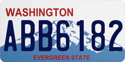 WA license plate ABB6182