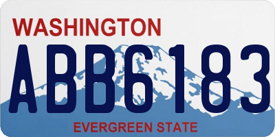 WA license plate ABB6183