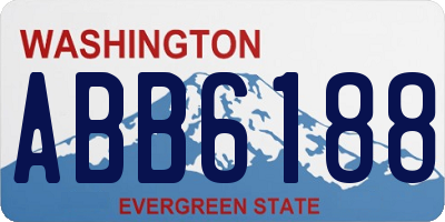 WA license plate ABB6188