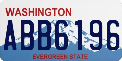 WA license plate ABB6196