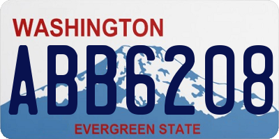 WA license plate ABB6208