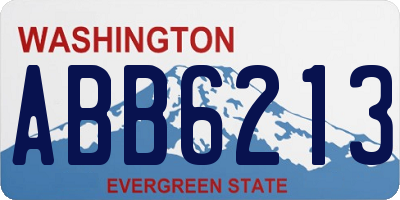 WA license plate ABB6213