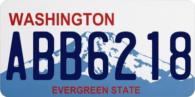 WA license plate ABB6218