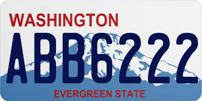 WA license plate ABB6222