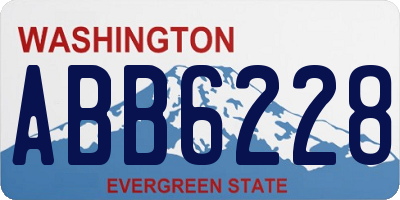WA license plate ABB6228