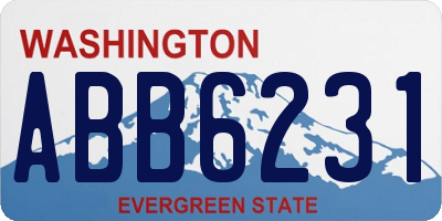 WA license plate ABB6231