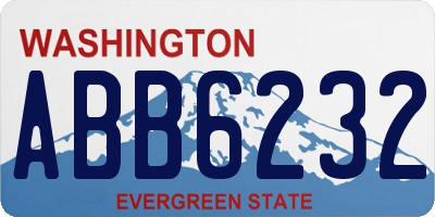 WA license plate ABB6232