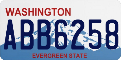 WA license plate ABB6258