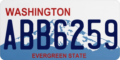 WA license plate ABB6259