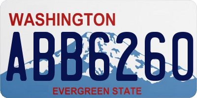WA license plate ABB6260